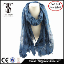 Blended material soft feel fashion scarf with flocking